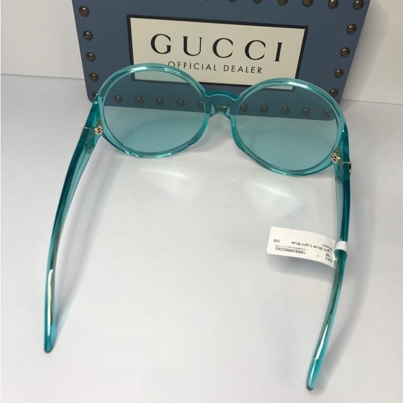 New - Authentic Gucci 0965 Light Blue 001 Logo Summer Oversized Sunglasses GG0… - Picture 10 of 14